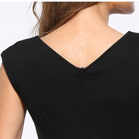 High Fashion Office Sleeveless Waist Summer female Dress Tank Women Black Solid Slim New Color dresses Elegant Formal