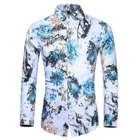 LIFENWENNA 6XL 7XL Shirt Men New Fashion Personality Print Long Sleeve Shirts Mens Casual Plus Size Flower Beach Hawaiian Shirt