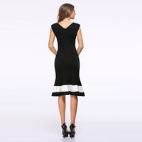 High Fashion Office Sleeveless Waist Summer female Dress Tank Women Black Solid Slim New Color dresses Elegant Formal