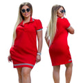 Women Polo Dress Big Size 6XL Oversized Above Knee Mini Dresses