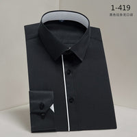 Hot Sale High Quality Men Shirt Long Sleeve Twill Solid Causal  Formal Business Shirt