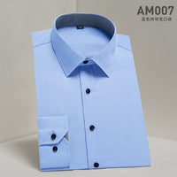 Hot Sale High Quality Men Shirt Long Sleeve Twill Solid Causal  Formal Business Shirt