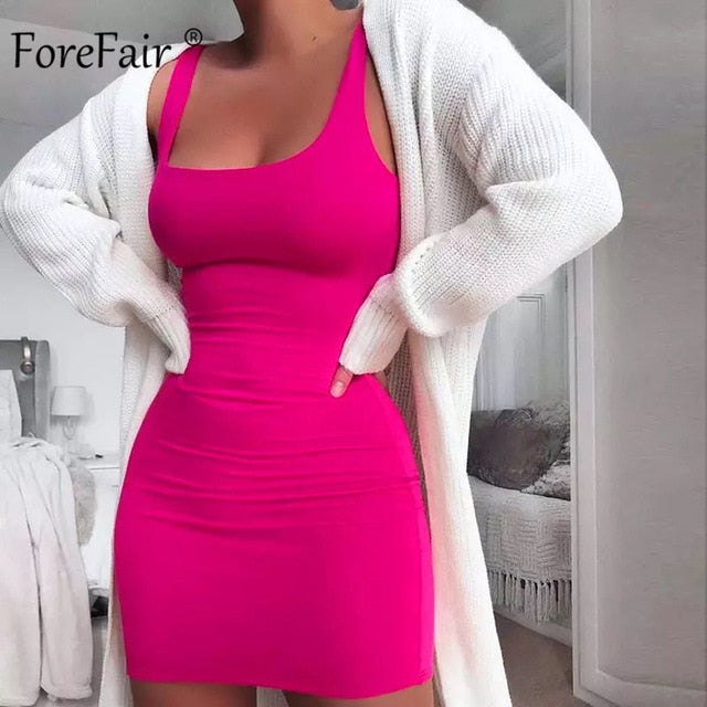 Solid Summer Dress Sexy Square Neck Casual Close Fitting Off Shoulder Short Bodycon Stretchy Dress