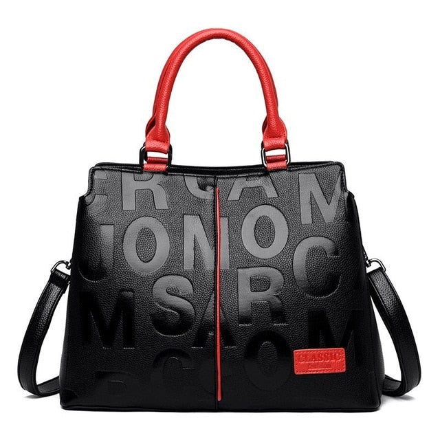 Luxury Handbags Women Bags Designer Fashion Large Capacity Tote Bag Ladies PU Leather Letter Shoulder Bags Black Shopper Handbag