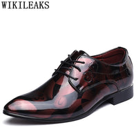 Office Men Dress Shoes Floral Pattern Men Formal Shoes Leather Luxury Fashion