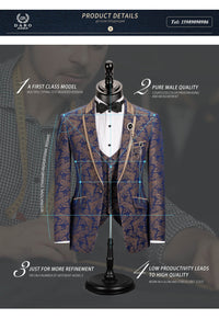 New Style Blazer Pattern Jacket Vest Pant 3 Piece Slim Fit