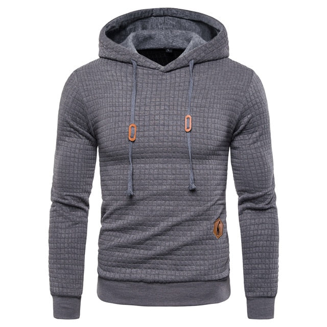 New Spring Autumn Hoodies Men Casual Hooded Men's Sweatshirt Plaid Pullover Hoodie