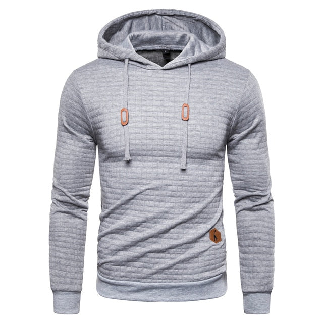 New Spring Autumn Hoodies Men Casual Hooded Men's Sweatshirt Plaid Pullover Hoodie