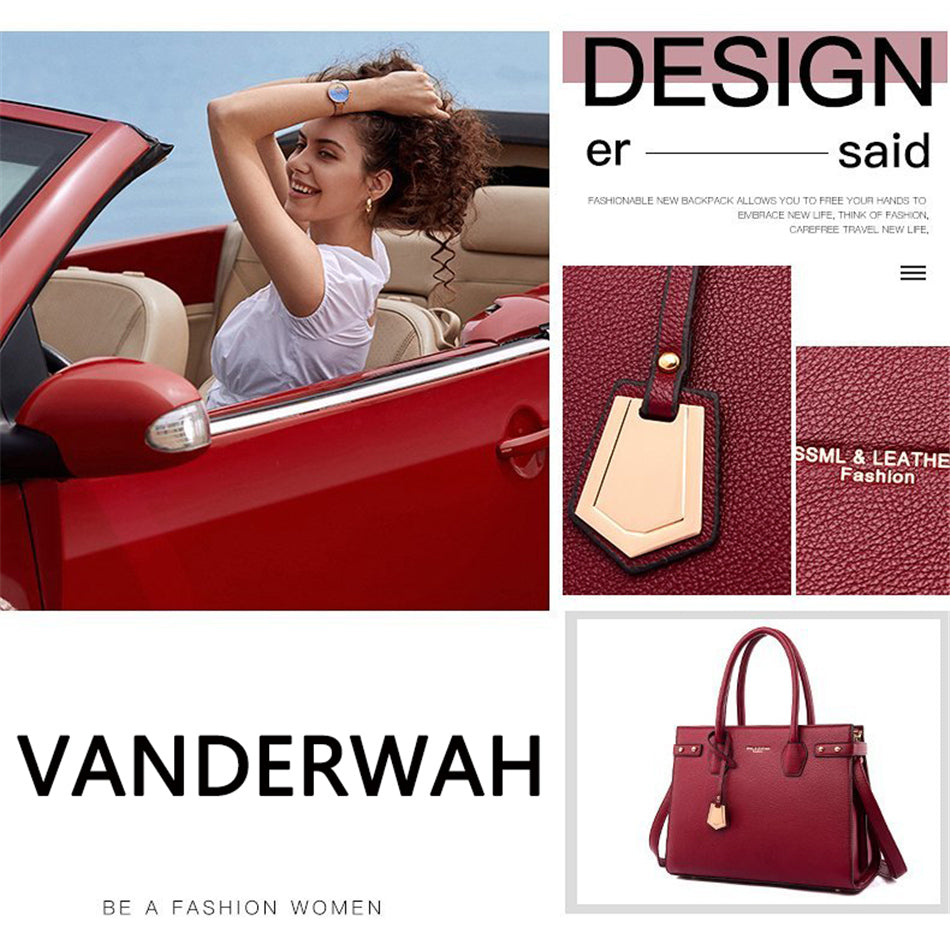 VANDERWAH Handbags for Women 2021 New Luxury Ladies Hand Bags Female Leather Shoulder Top-Handle Crossbody Bags Casual Tote Sac