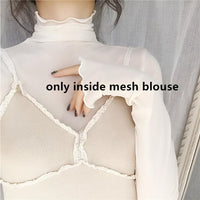 2020 New Transparent Loose Women Lace Blouse