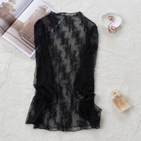 2020 New Transparent Loose Women Lace Blouse