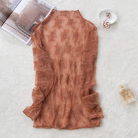 2020 New Transparent Loose Women Lace Blouse