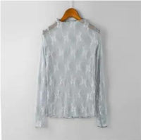 2020 New Transparent Loose Women Lace Blouse