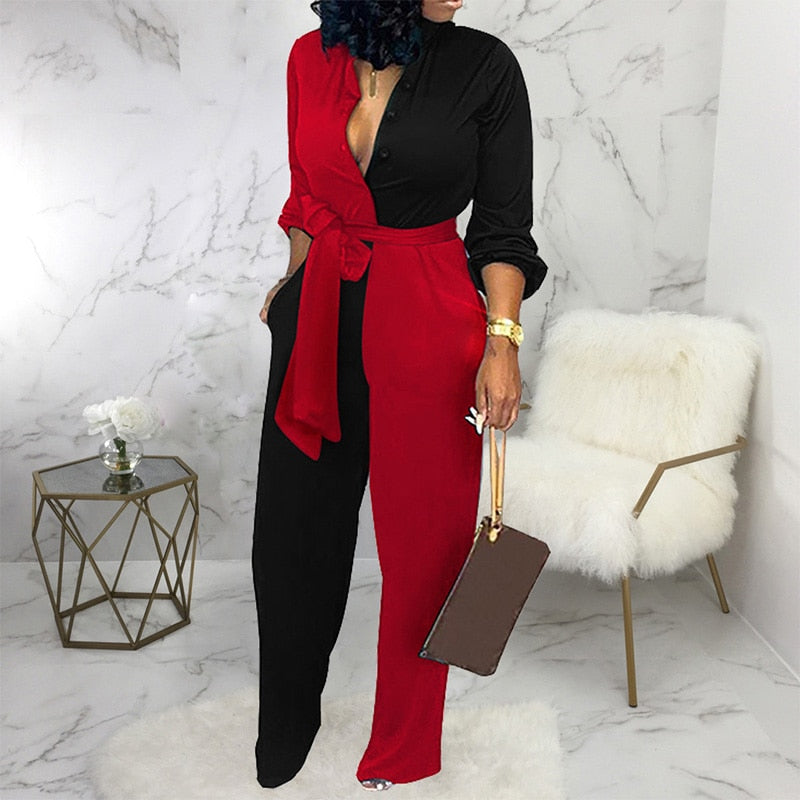 Leopard Tied Waist Long Sleeve Jumpsuit Women Rompers Fashion One Piece Overalls Casual Jumpsuits Streetwear Dropshipping