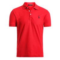 New Polo Shirt Men Solid Casual Cotton Polo Giraffe Men Slim Fit Embroidery Short Sleeve Men's Polo 10 Colors