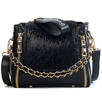 Bright Women Bags Small Chain Shoulder Bag Ladies Luxury Pu Leather Handbags Casual Zipper Crossbody Bags Wide Strap Sac 2021